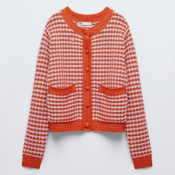 Zara Crochet Knit Lady Jacket Sweater size Small - Picture 2 of 9